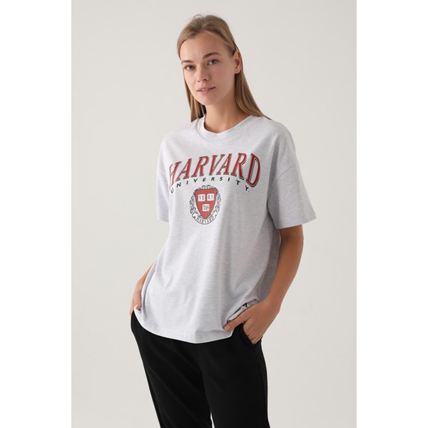 Kadın T-shirt HARVARD T-Shirt Ürün Kodu: L1629-k melanj